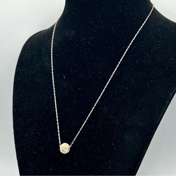 Avon Jewelry - Vintage AVON minimalist silver chain rhinestone bead necklace 16”